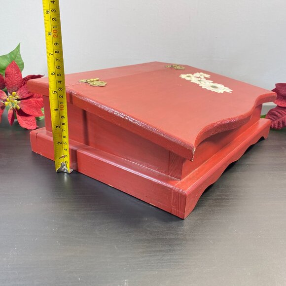 Handmade Wooden Jewelry Box, Top Opening Keepsake, Flower, Brown Box, Luxury Woo - Picture 7 of 10
